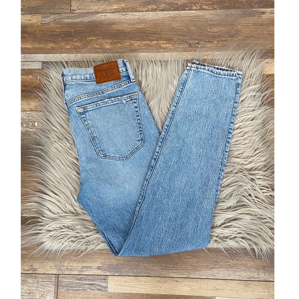 Abercrombie & Fitch 90s Slim Women's‎ Jeans Size 31 Vintage Stretch Light Wash